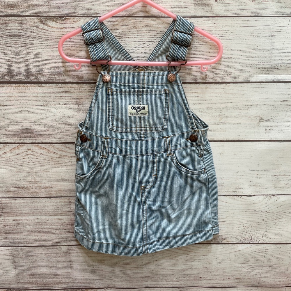 OSHKOSH DENIM OVERALL JUMPER IN BLUE AND WHITE STRIPES